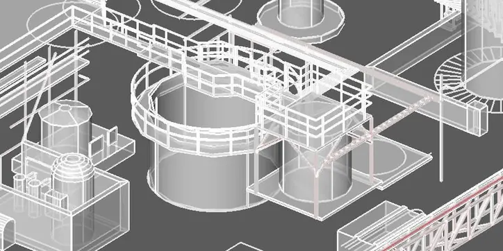 工場設備の3Dモデルのイメージ