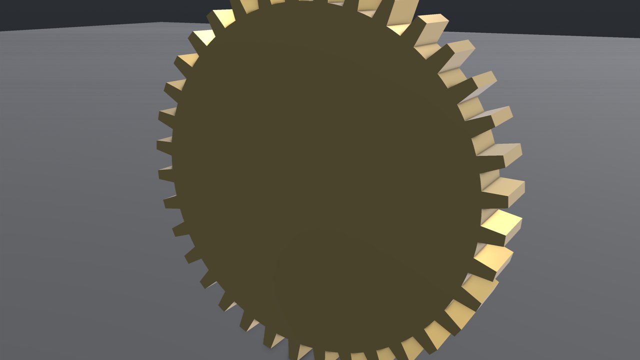 A single gear taken out of the machine model as a part